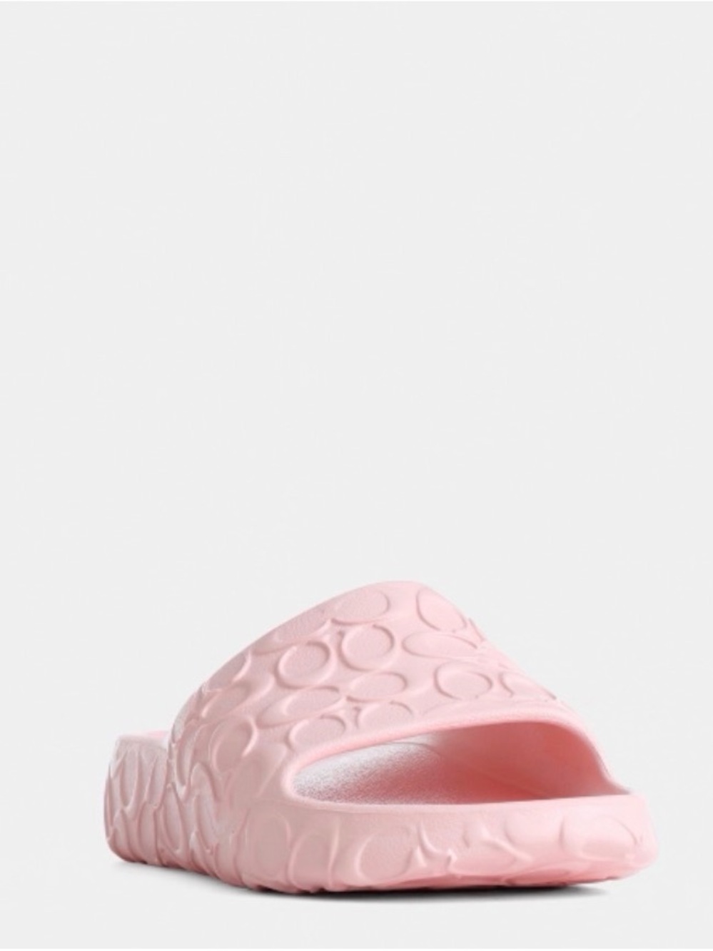 Coach Pink Logo-Textured Slide Sandal